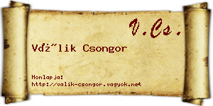 Válik Csongor névjegykártya
